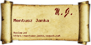 Mentusz Janka névjegykártya